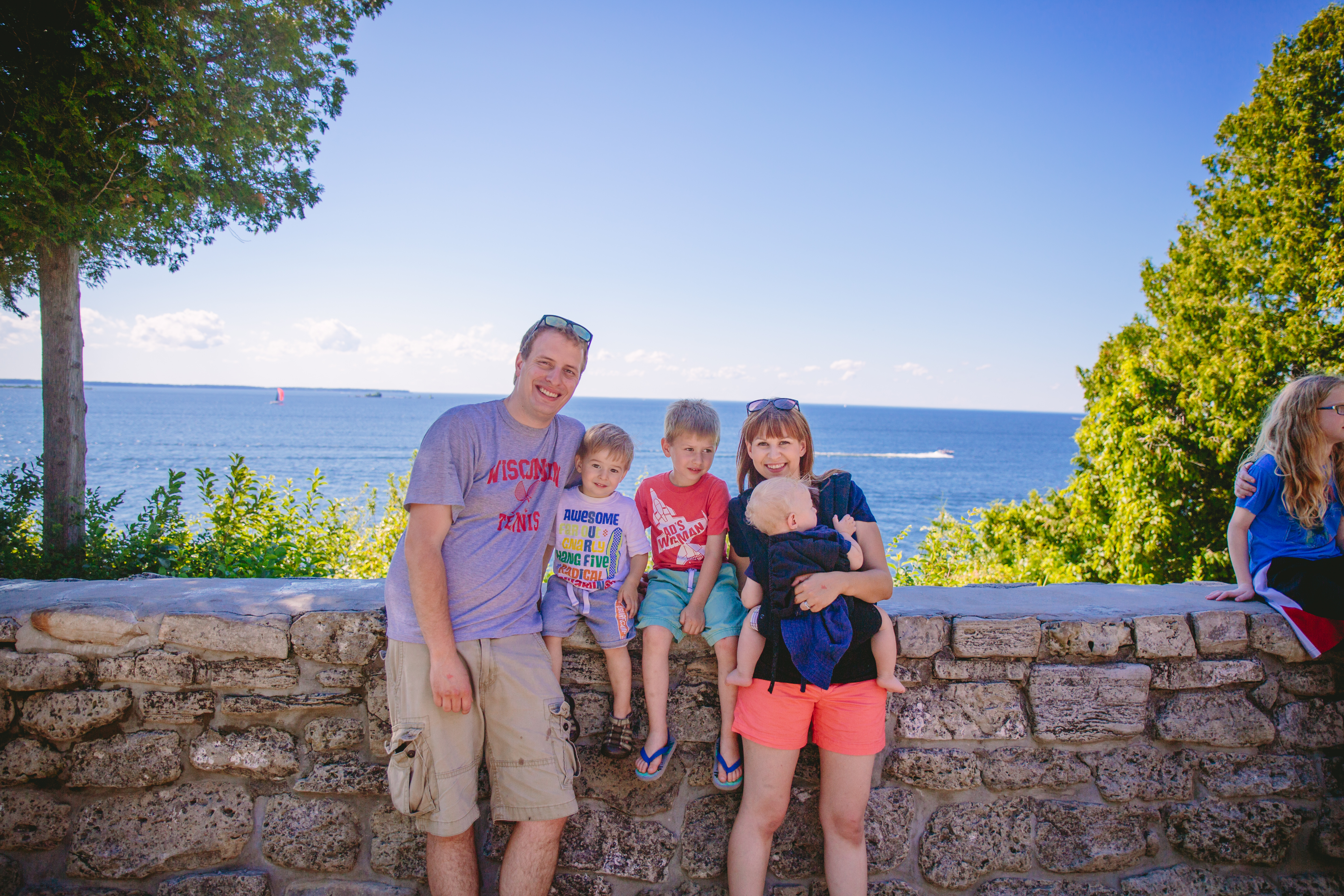 Our family photograph taken at Eagle Bluff Door County, Wisconsin