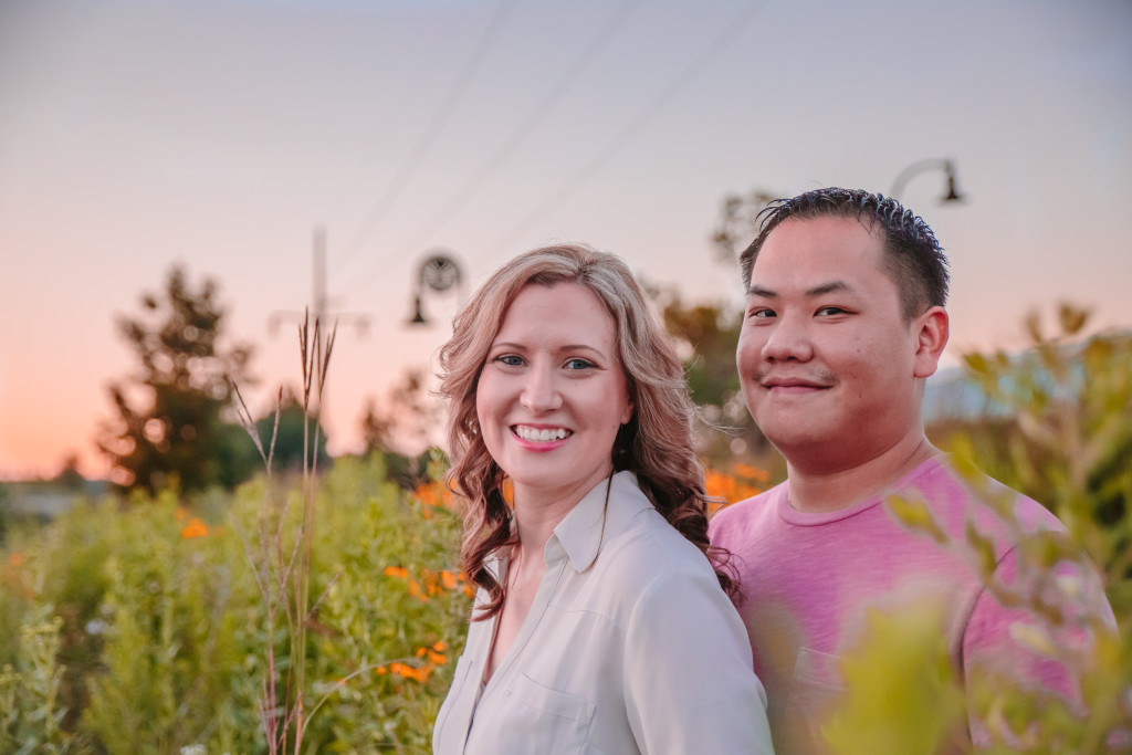 married couple photo in eau claire wisconsin phoenix park at sunset