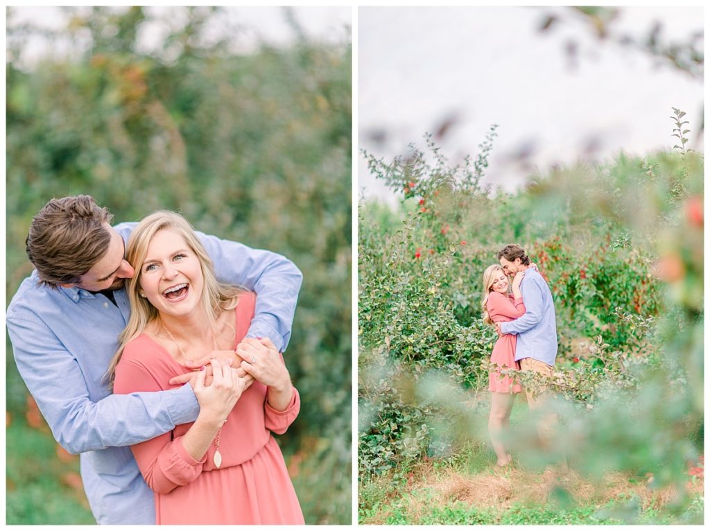 Engagement session near Eau Claire Wisconsin- Alisha Marie hired for wedding photography- apple orchards in wi make for beautiful photos