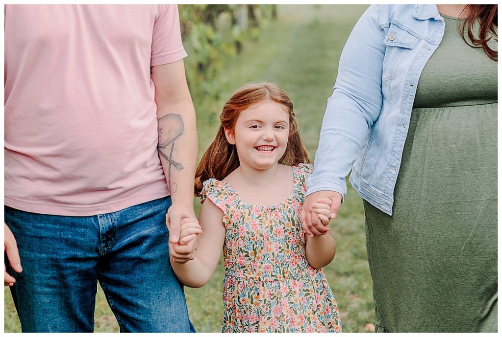 family photography session at Riverbend Winery near Eau Claire Wisconsin Close up on daughter taken by Alisha Marie Photography