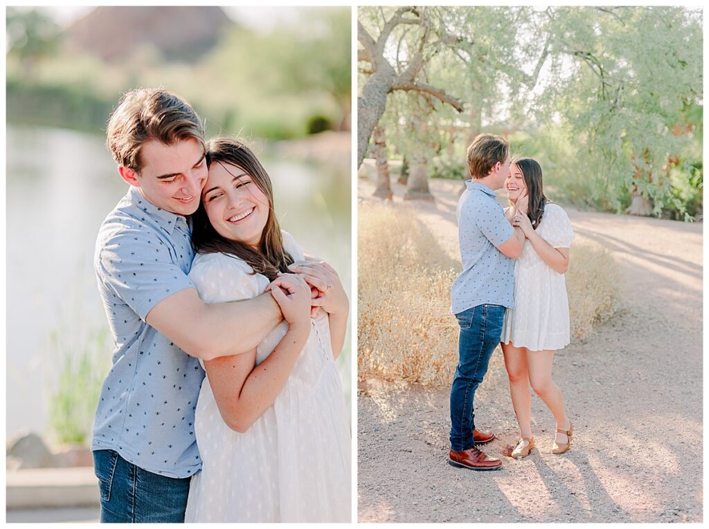 Beautiful engagement session locations in Tempe Arizona. Best locations for photos near Phoenix and Tempe include Papago Park and usery mountain regional park 