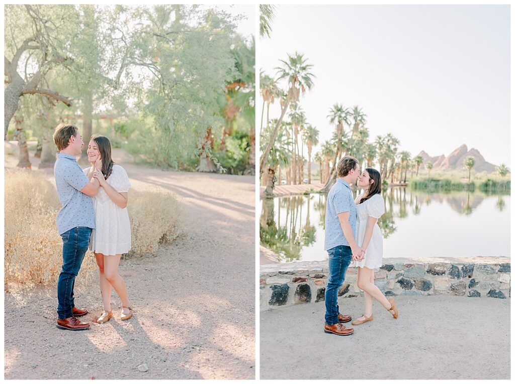 Beautiful engagement session locations in Tempe Arizona. Best locations for photos near Phoenix and Tempe include Papago Park and usery mountain regional park 
